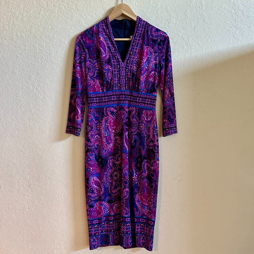 Pink and purple paisley dress